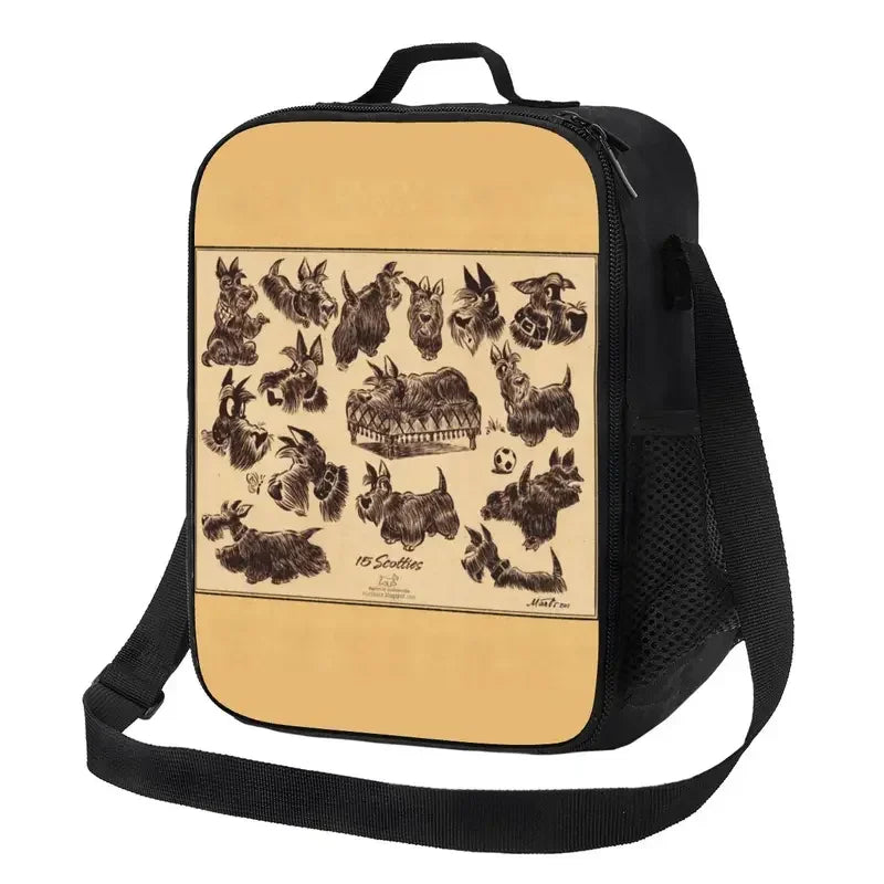 Scottie Dog Insulated Lunch Tote Bag Multiple Designs