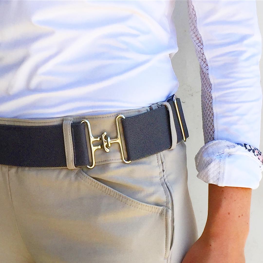 Slate + Silver Elastic Belt