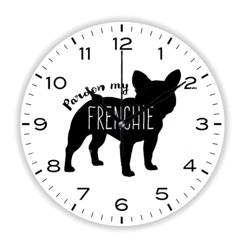 Pardon My Frenchie Wall Clocks