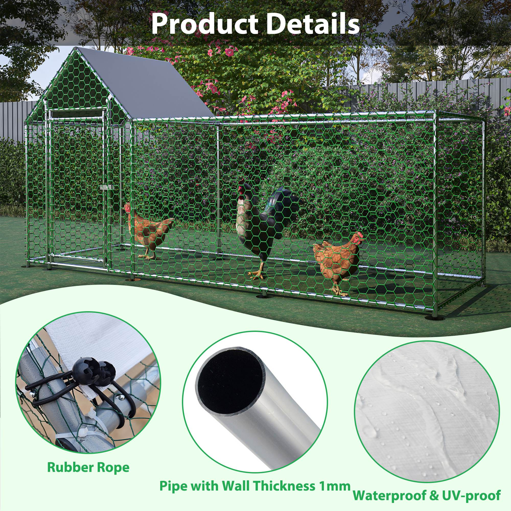 Metal Chicken Enclosure with Cover
