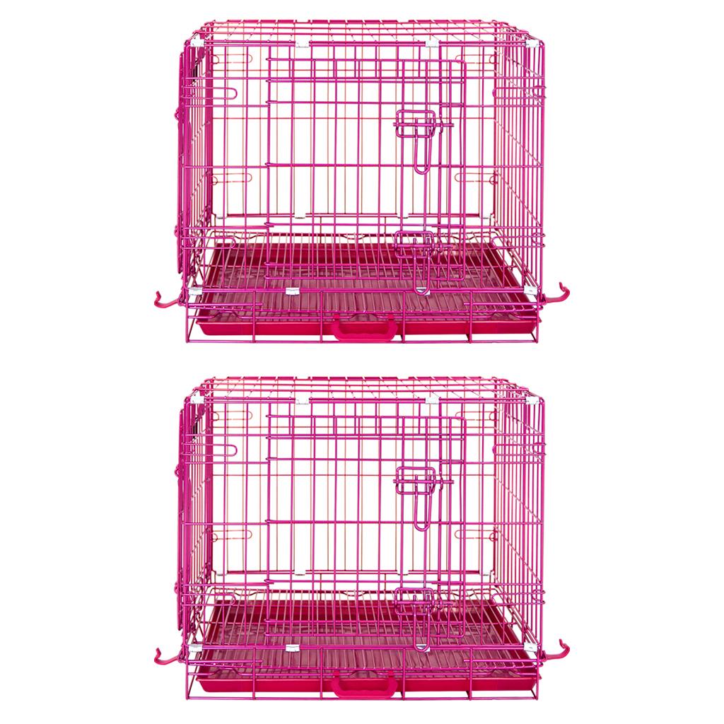 24-42" Collapsible Pink Dog Crate RED24-42