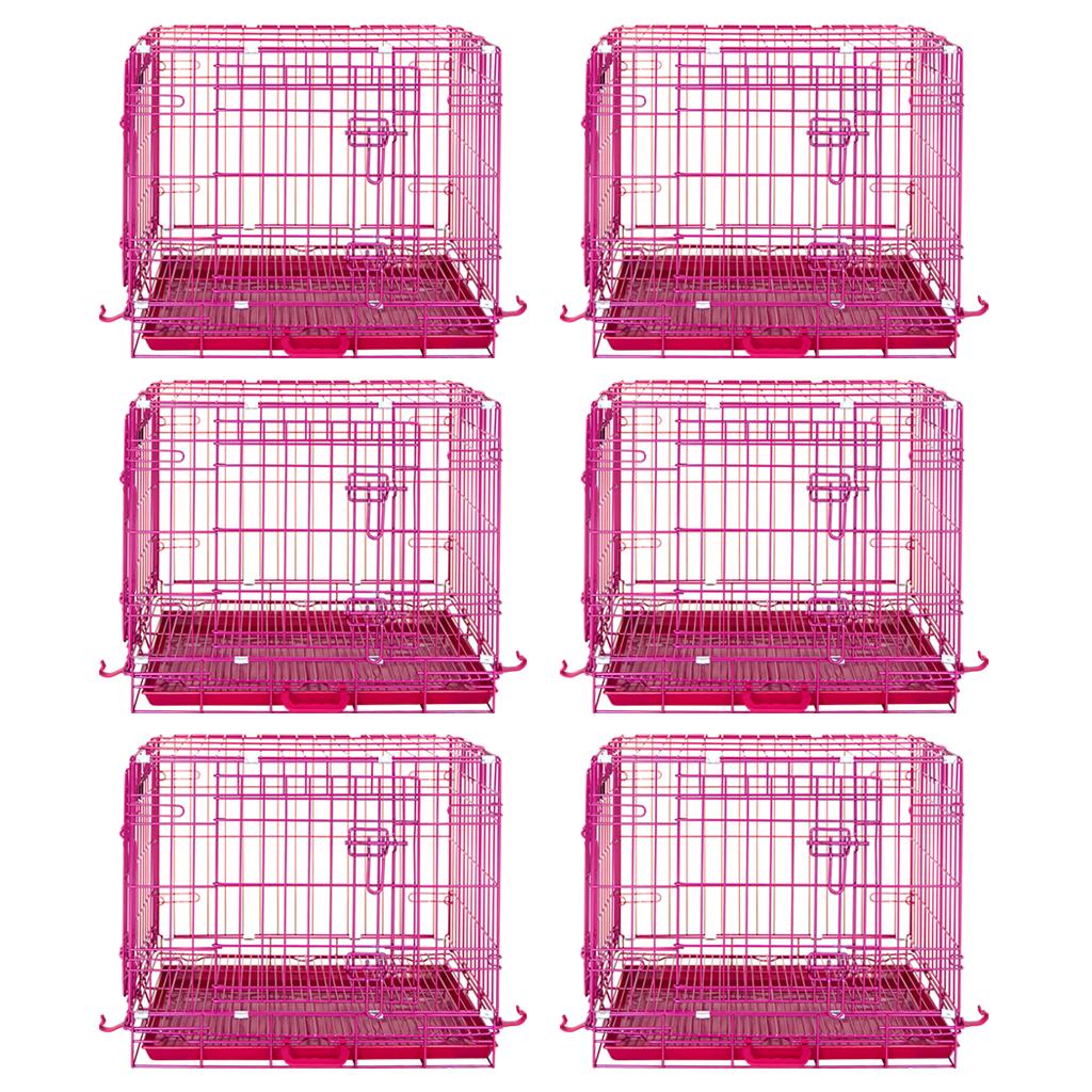 24-42" Collapsible Pink Dog Crate RED24-42