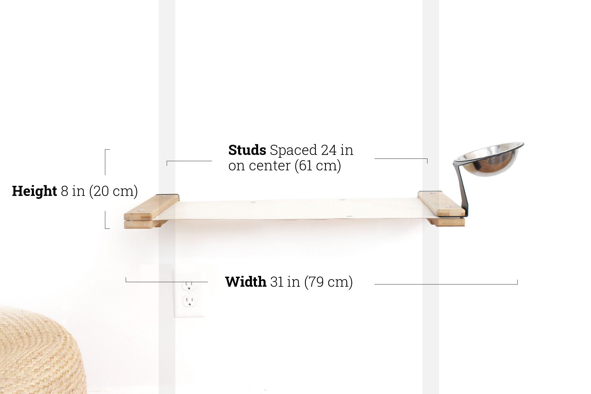 Dog Proof Cat Feeder - Wall-Mounted - Raised