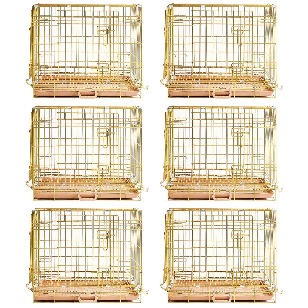 24-42" Collapsible Copper Gold Dog Crate GLD24-42