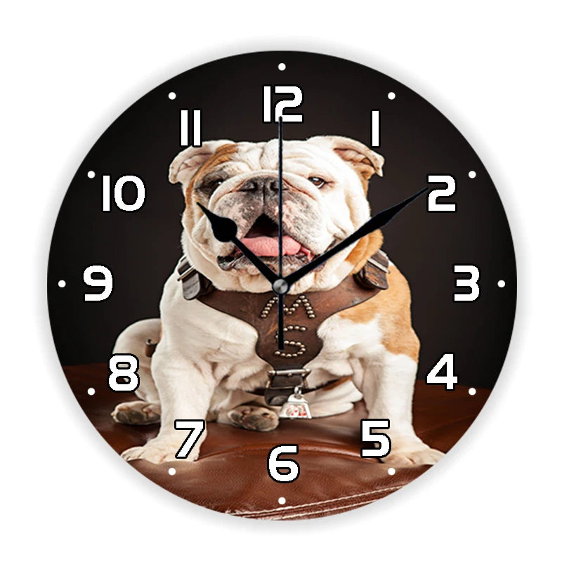 Rustic Wood Silhouette Dog Lover Wall Clock Multiple Designs