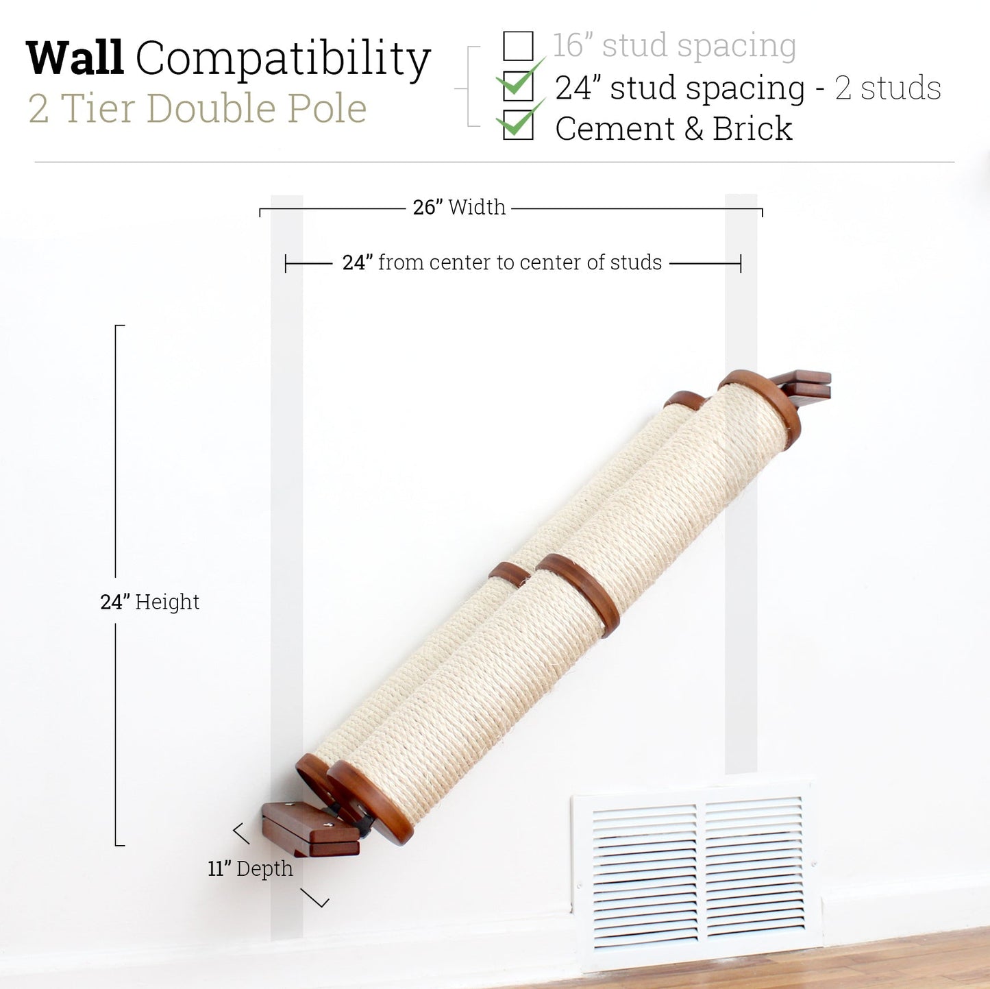 Slanted Cat Scratcher for Wall