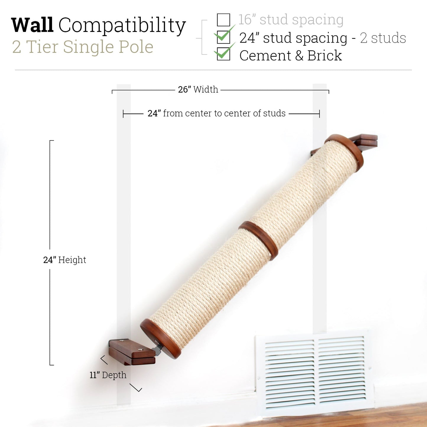 Slanted Cat Scratcher for Wall