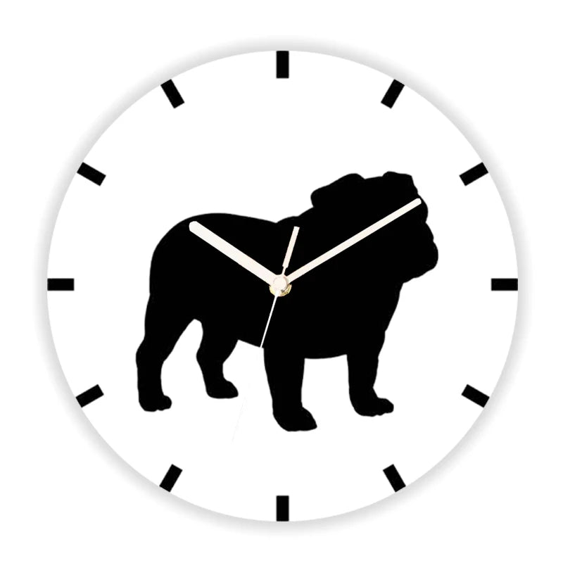 Rustic Wood Silhouette Dog Lover Wall Clock Multiple Designs