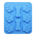 Dog Paw & Bone Shaped Kitchen Silicone Pet Treat Molds 8-Cavity