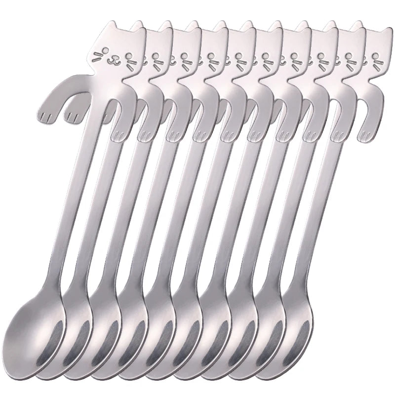 Stainless Steel Cat Coffee Spoon