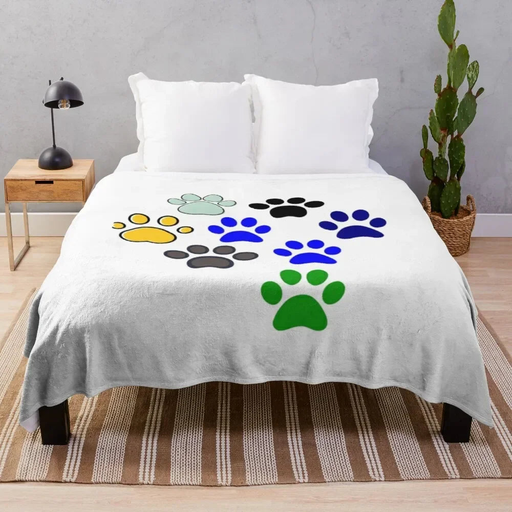 Pawprint Flannel Throw Blankets