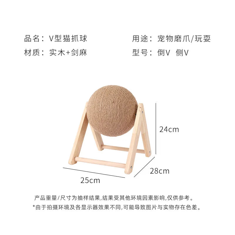 High Quality Wooden Cat Scratch Ball