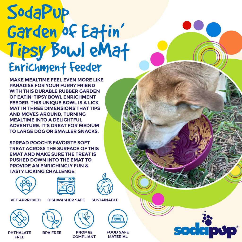 Garden of Eatin' Tipsy Bowl - Wobble Lick Mat for Dogs & Cats | USA Made