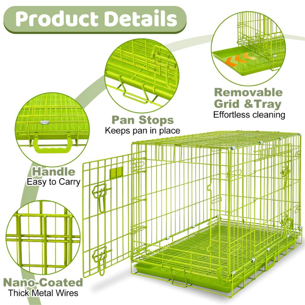 30" Collapsible Green Dog Crate GRN30