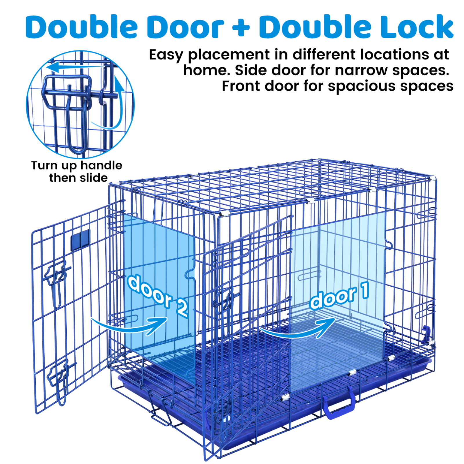 30" Collapsible Blue Dog Crate BLU30