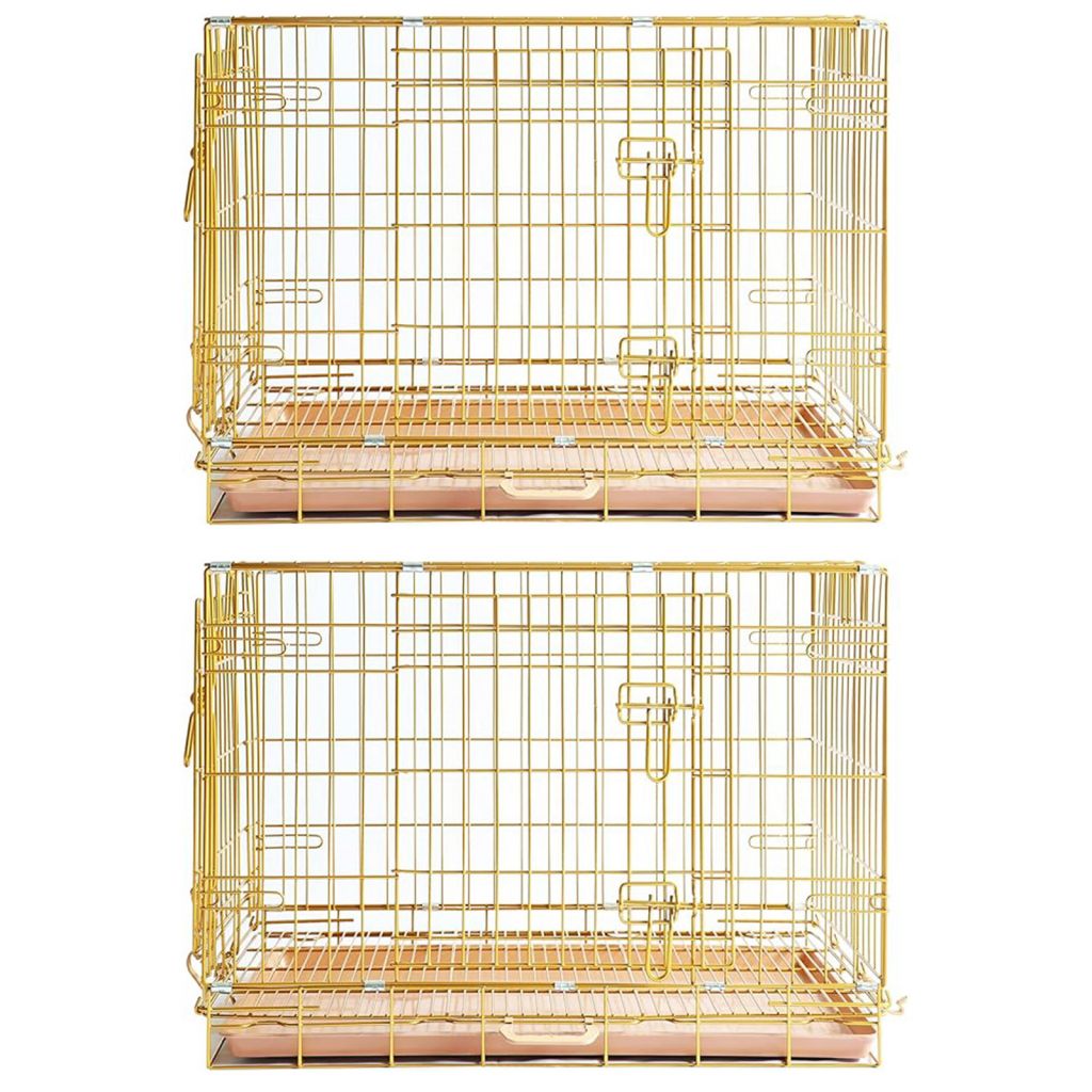 24-42" Collapsible Copper Gold Dog Crate GLD24-42