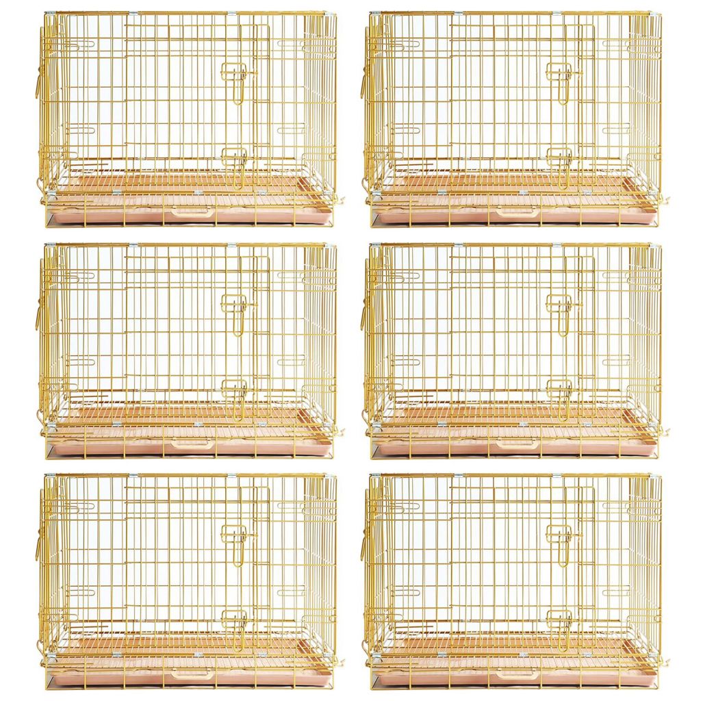 24-42" Collapsible Copper Gold Dog Crate GLD24-42