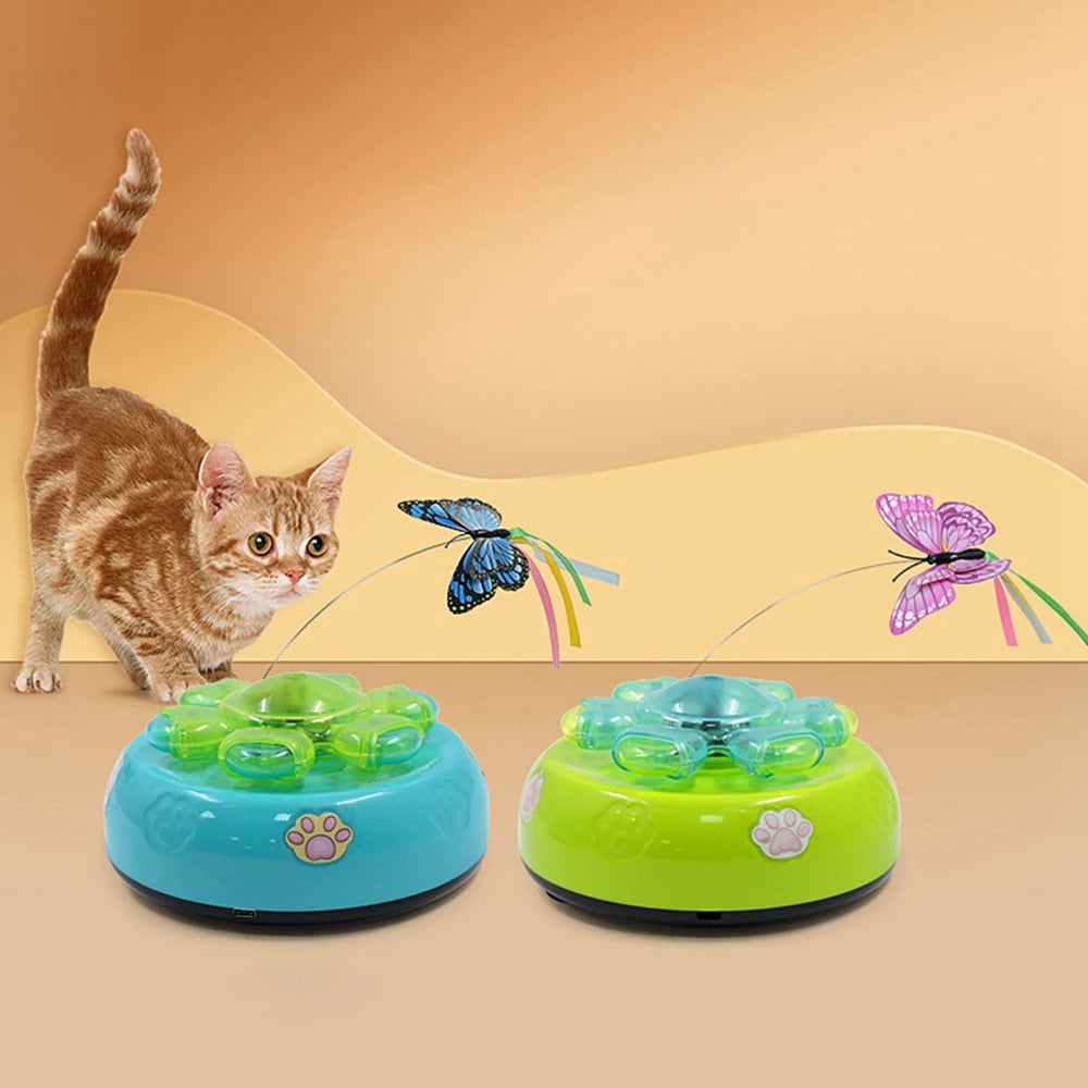 Automatic Interactive Cat Toys Rechargeable With Fluttering Butterfly