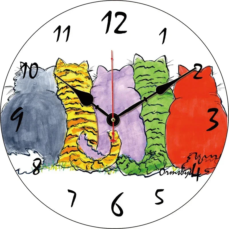 Pet Cat Wall Clock Multiple Designs