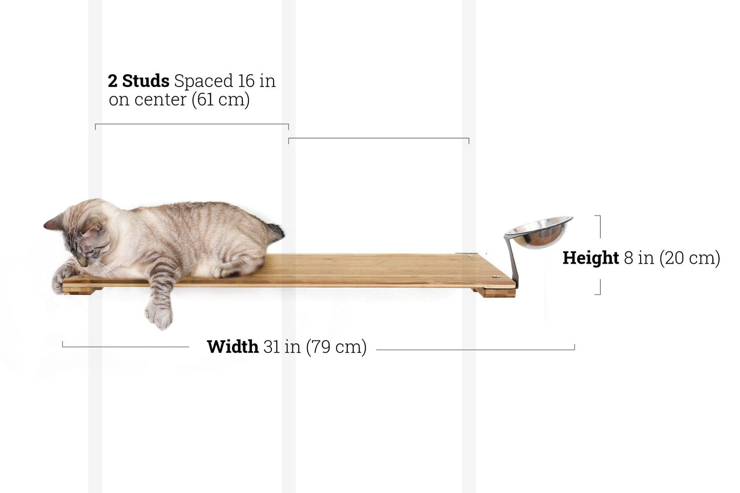 Wall Mounted Cat Feeding Shelf