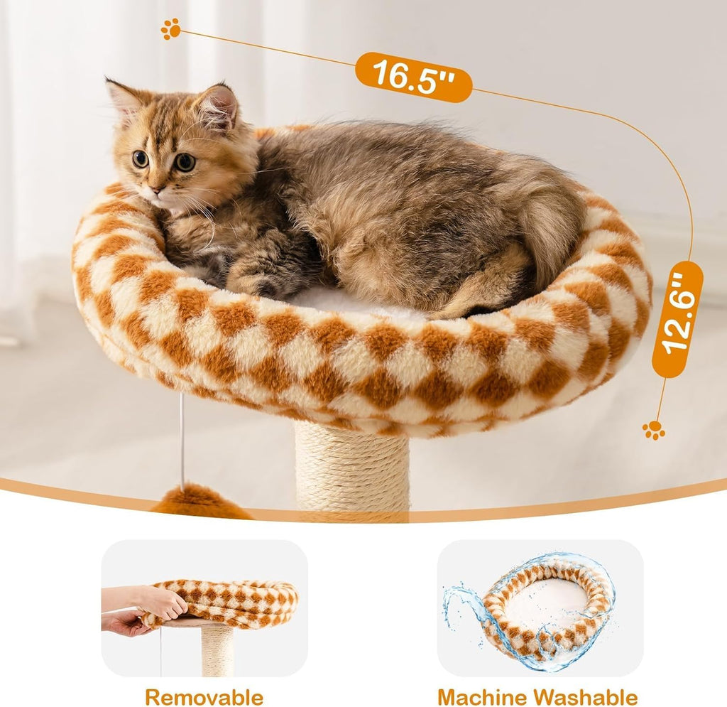 Cat Scratching Post with Bed, Sisal Scratcher