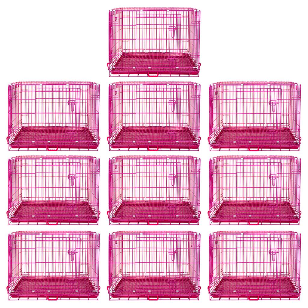 24-42" Collapsible Pink Dog Crate RED24-42