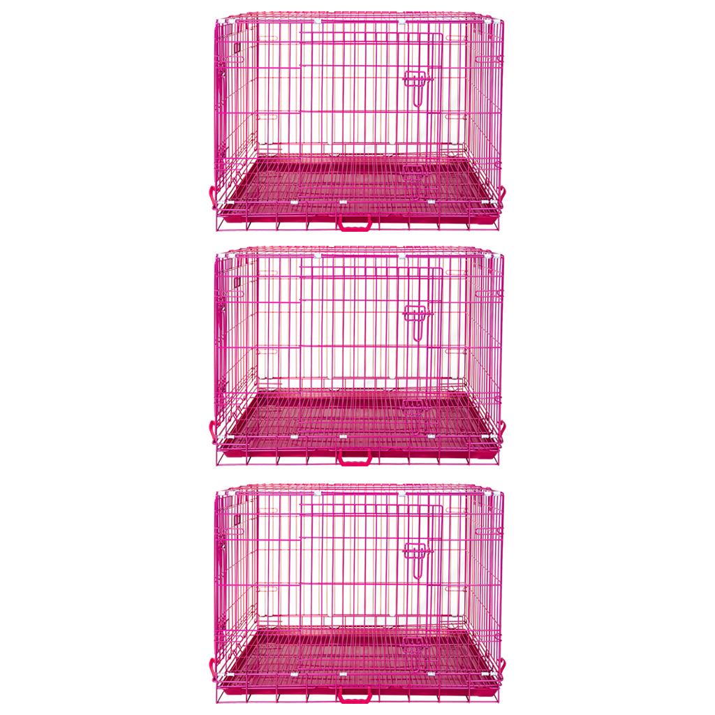 24-42" Collapsible Pink Dog Crate RED24-42