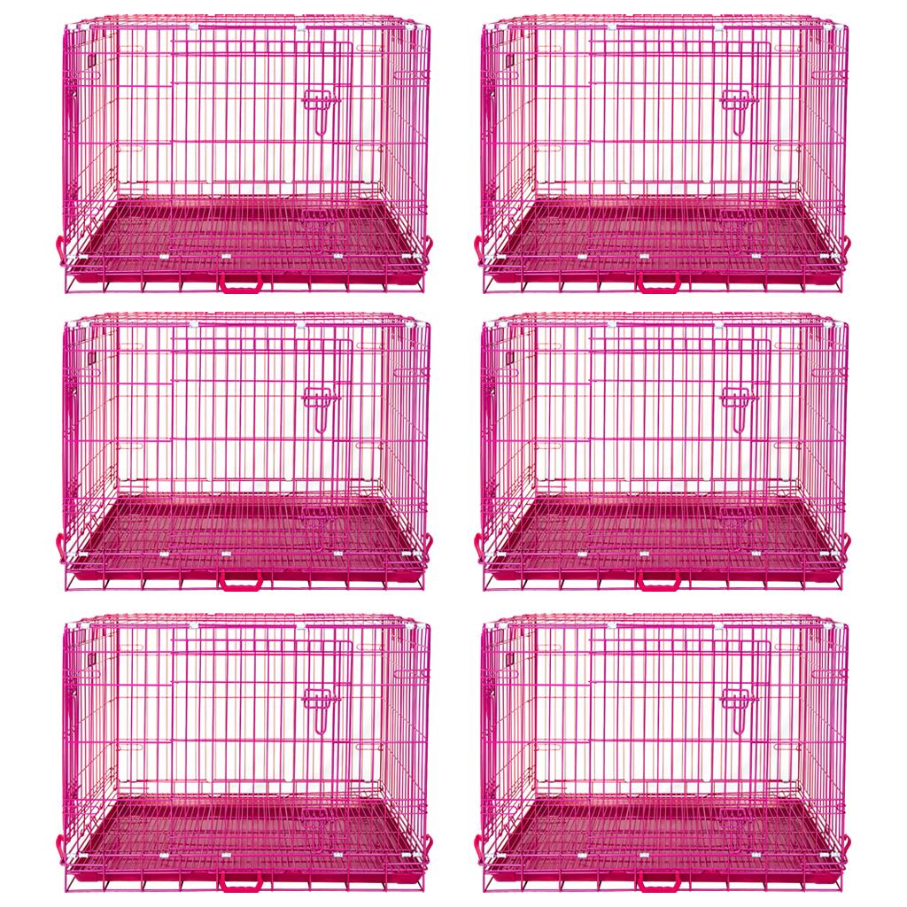 24-42" Collapsible Pink Dog Crate RED24-42