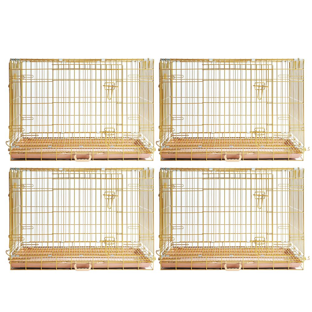 24-42" Collapsible Copper Gold Dog Crate GLD24-42
