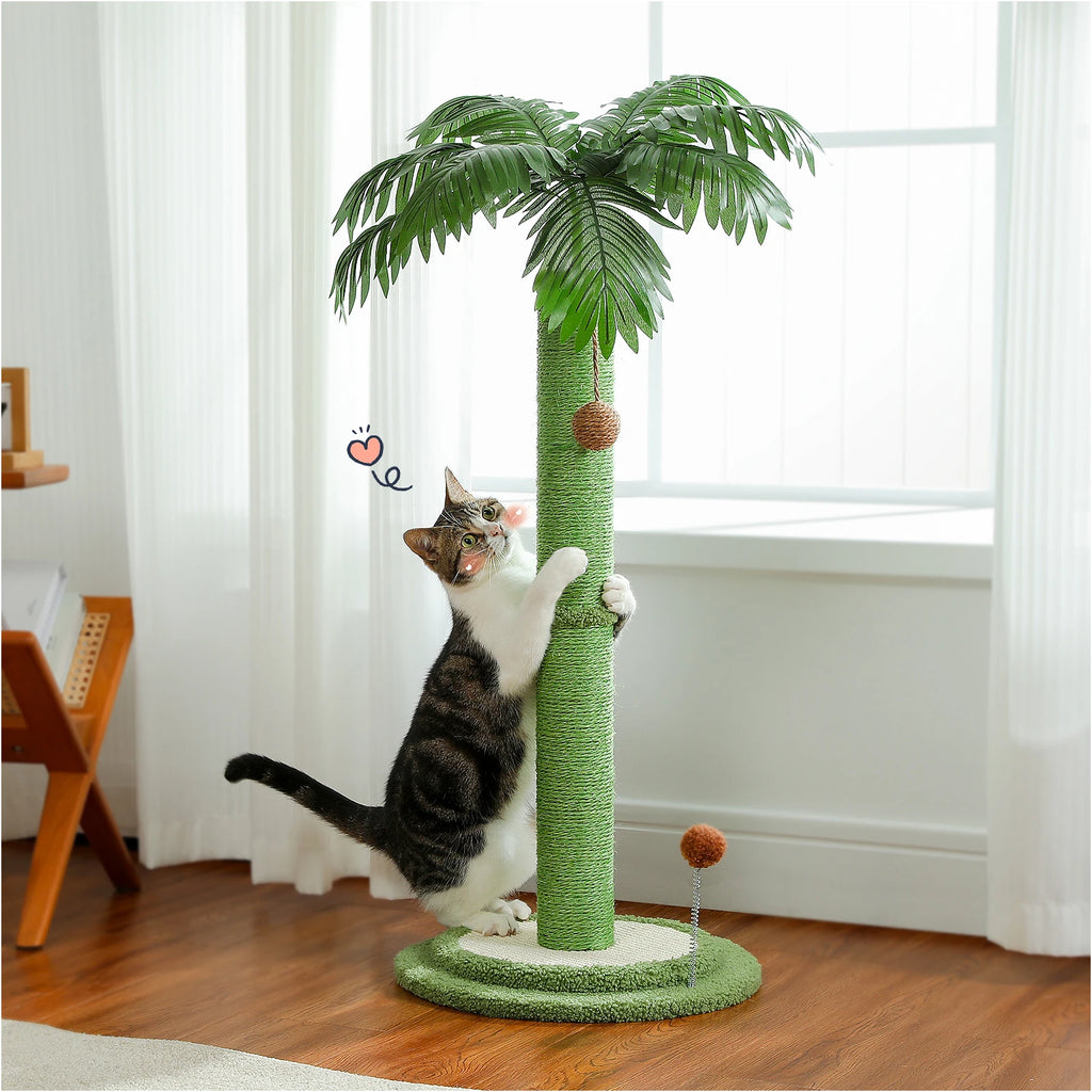 Cat Scratching Post with Interactive Balls Palm Tree