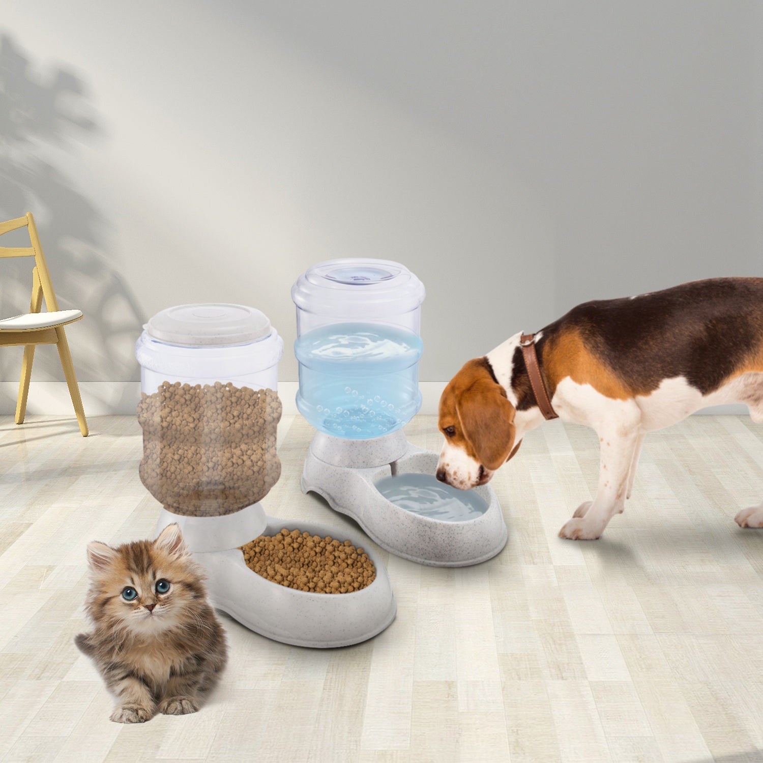 1 Gallon Pet Water Dispenser Self-Dispensing Gravity Pets Water Feeder Automatic.