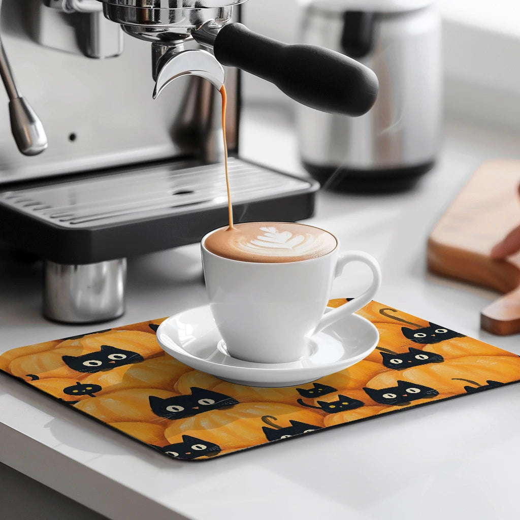 Absorbent Tableware Dish Drying Mats, Pumpkin Cat