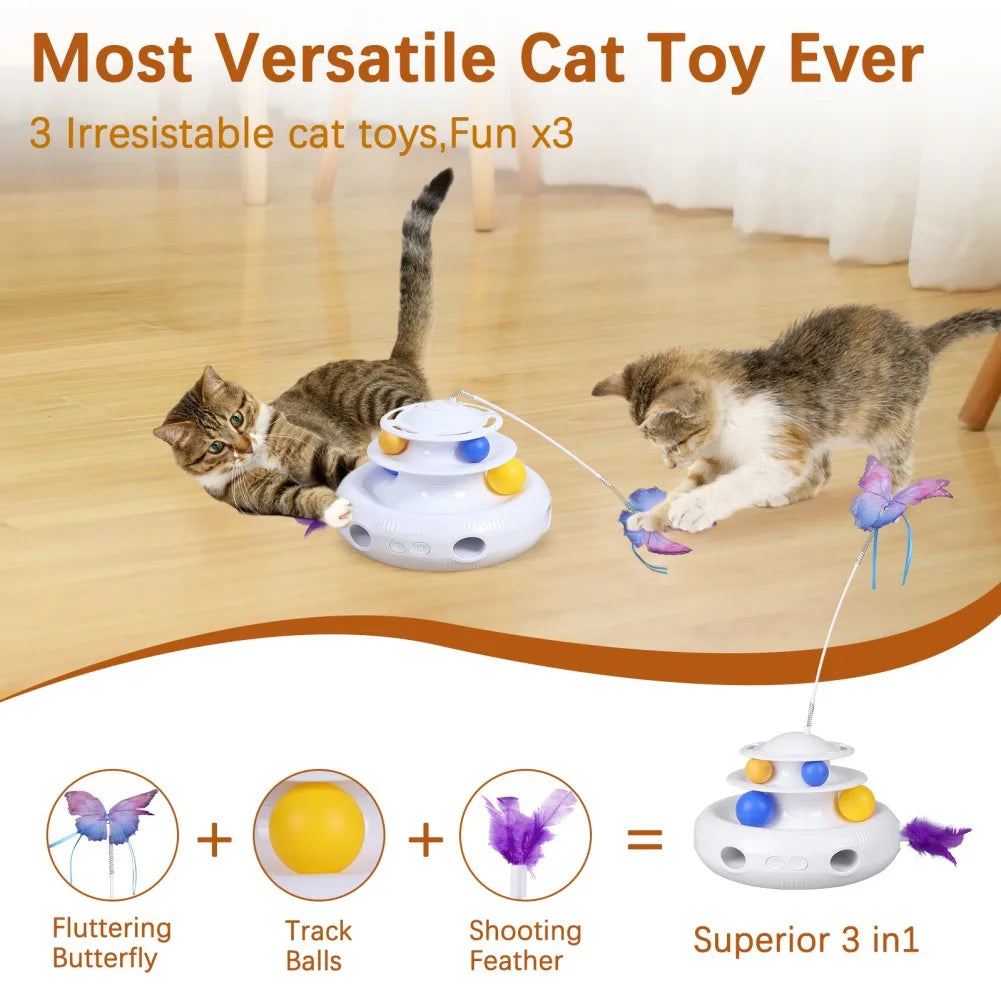 Interactive Cat Toys Automatic Butterfly Rotating Teaser