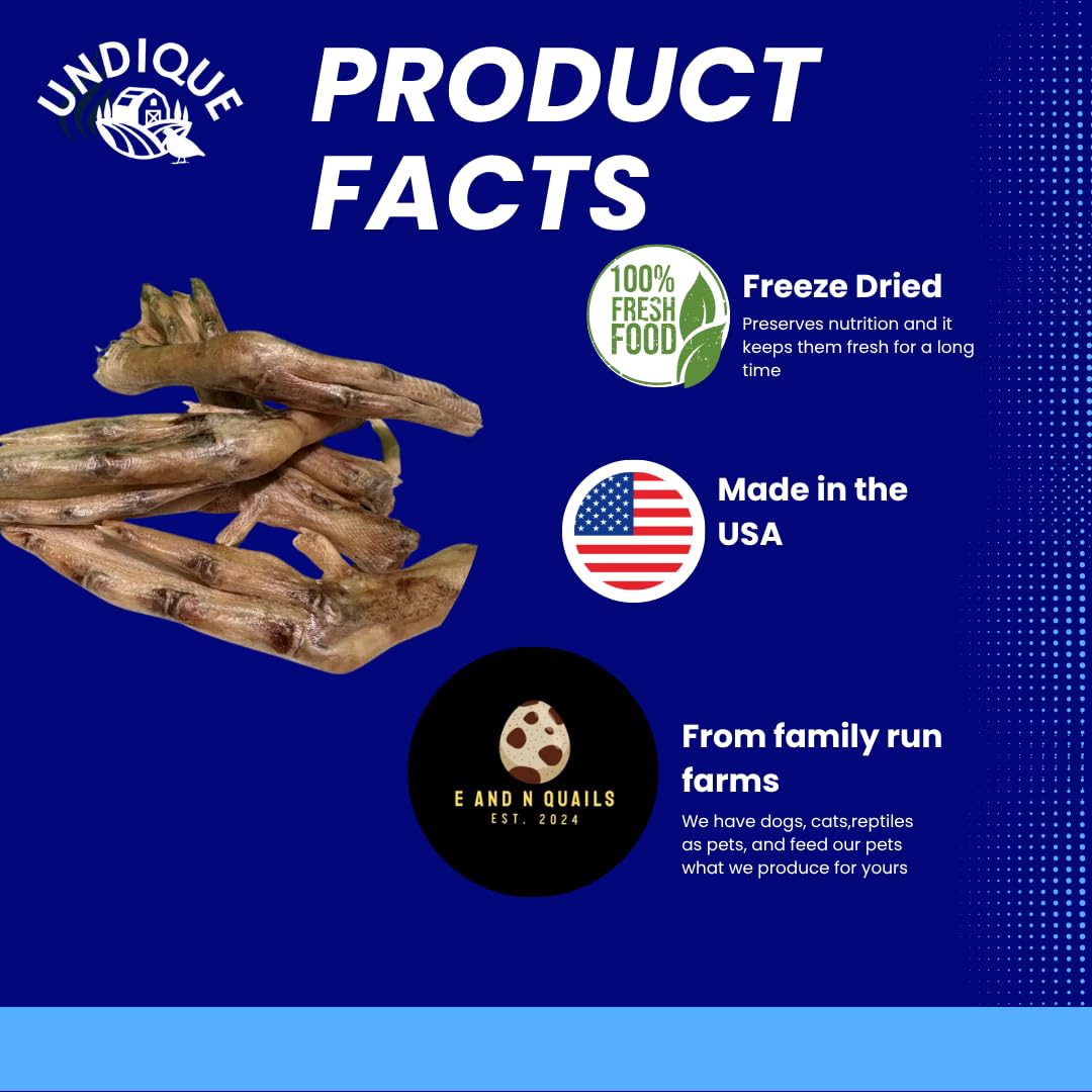 Freeze-Dried Duck Feet for Dogs, Natural Joint Support, 10 Count - Premium Quality Made in USA