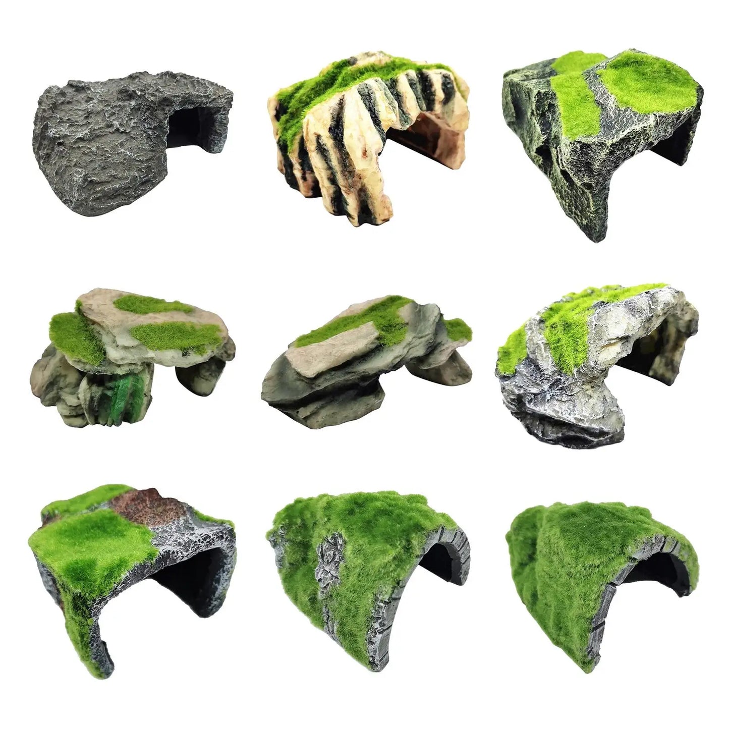 Simulate Moss Rock Stone For Aquariums and Reptile Hiding Cave
