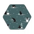 When The Black Cat Is Alone At Home Coasters, Placemats Set of 4