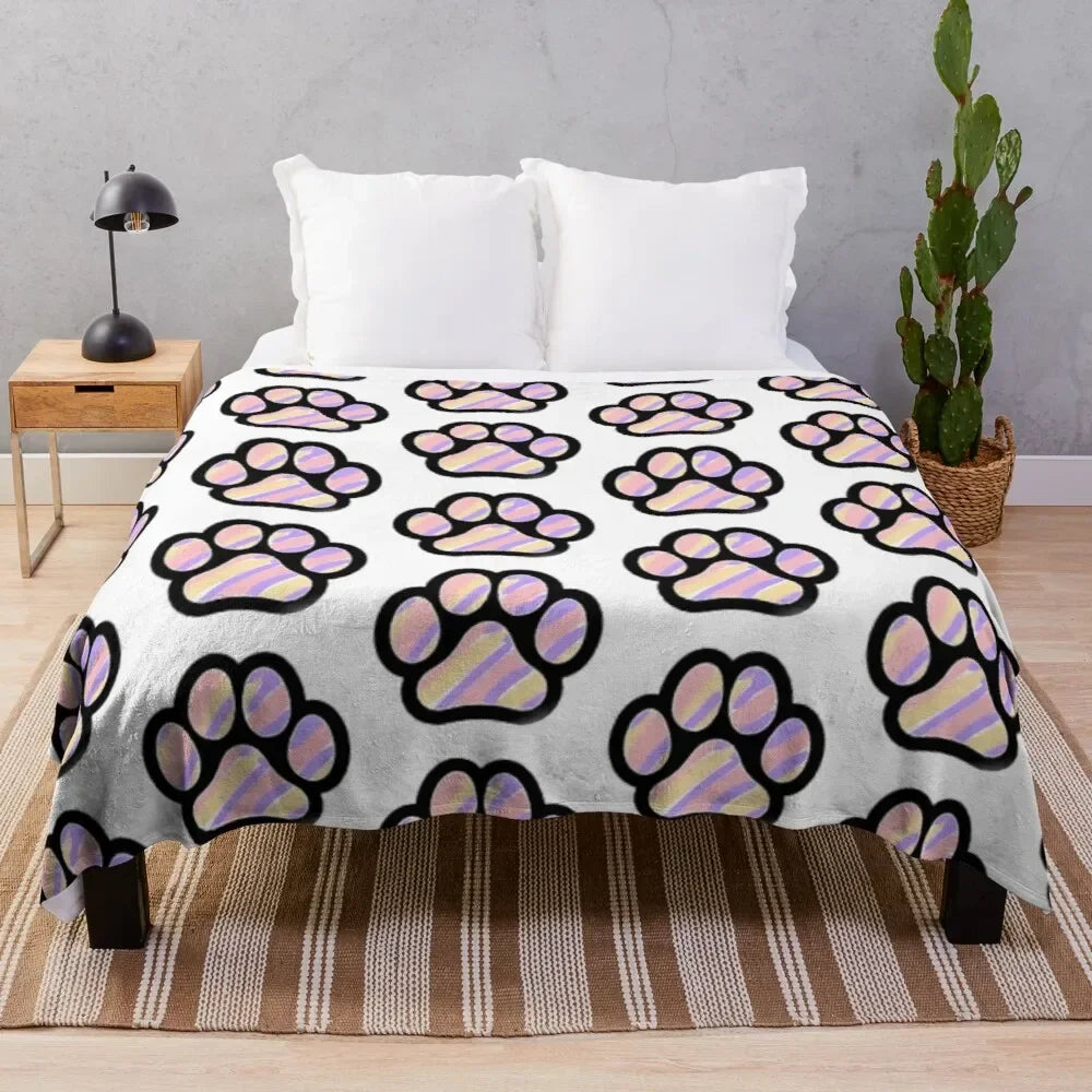 Pawprint Flannel Throw Blankets