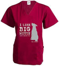 Scrub Top: I Like Big Mutts (Wine)