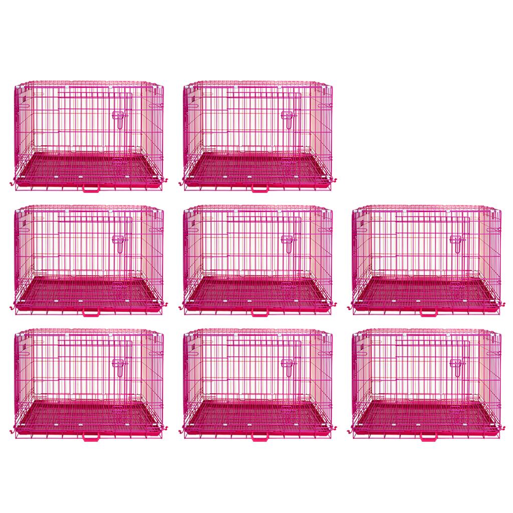 24-42" Collapsible Pink Dog Crate RED24-42