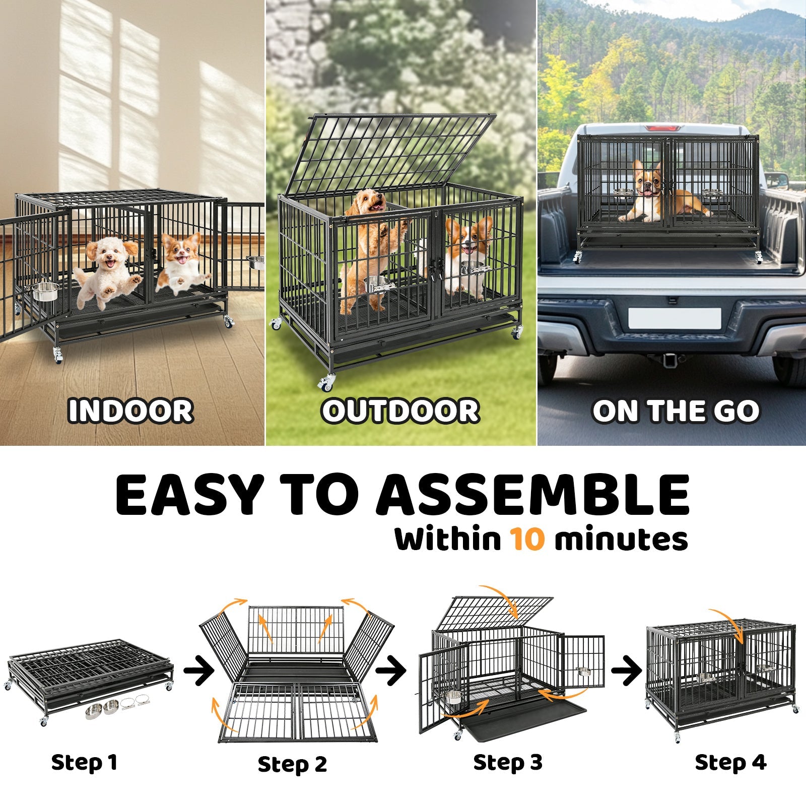 42" Collapsible Dog Crate 43ST