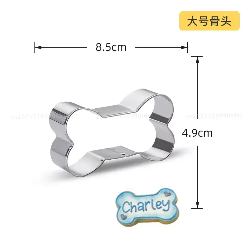 Cookie Cutter Mold Stainless Steel Pet Dog Bone And Paw Shaped