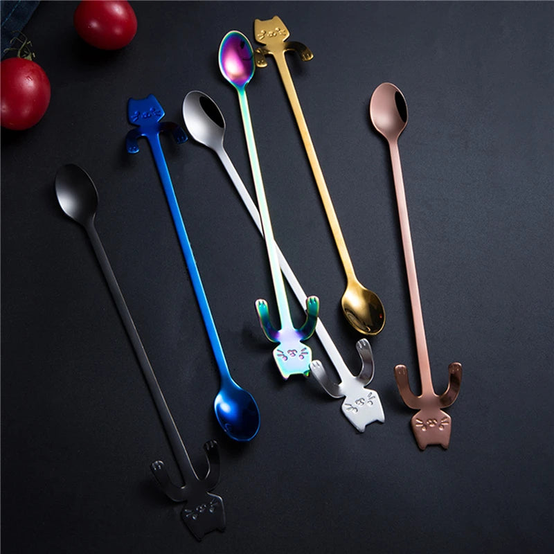 Stainless Steel Cat Coffee Spoon