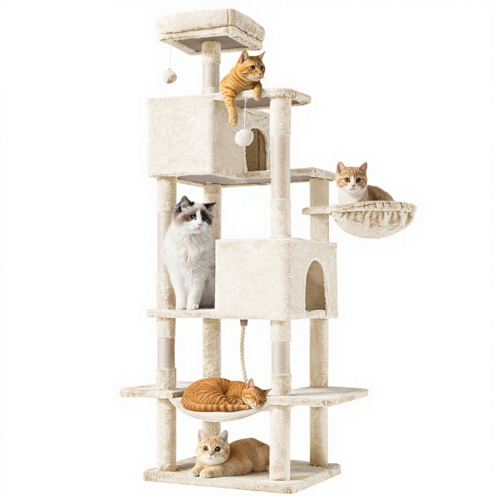 66 Inch Cat Tree Climbing Platform, Hammock