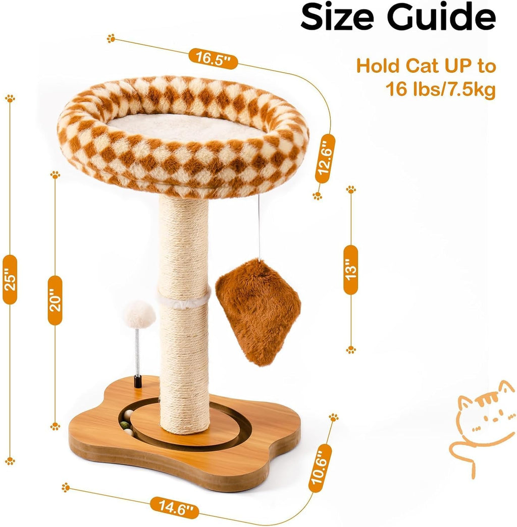 Cat Scratching Post with Bed, Sisal Scratcher