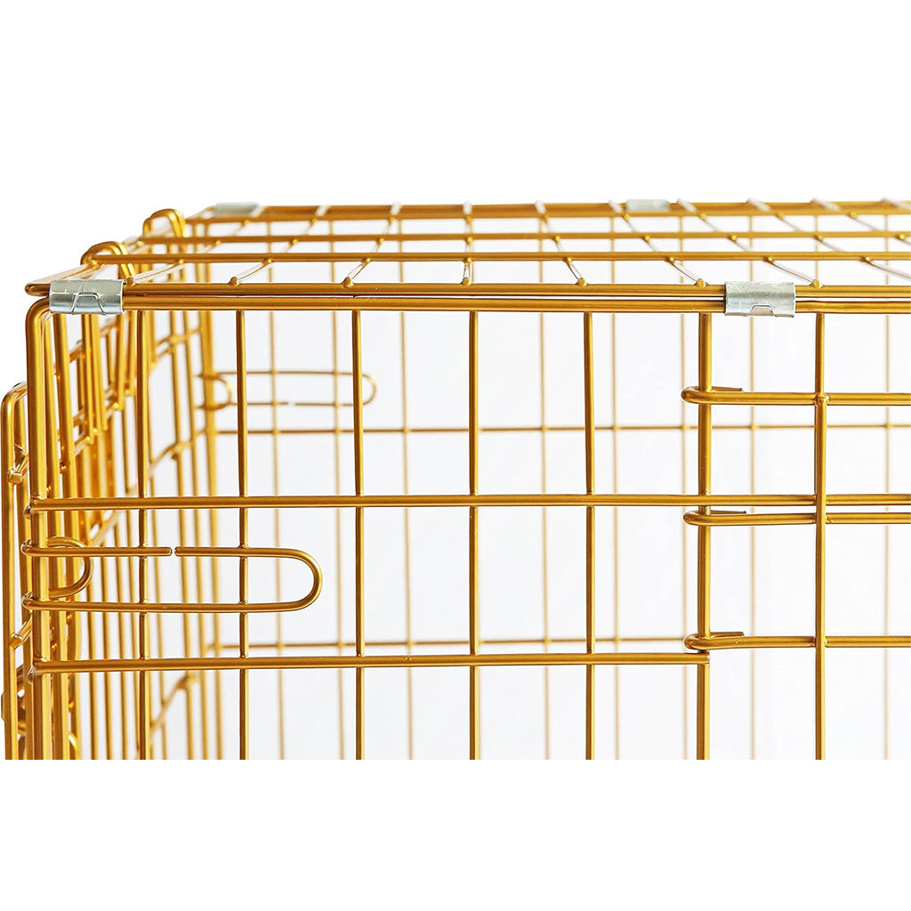 24-42" Collapsible Copper Gold Dog Crate GLD24-42