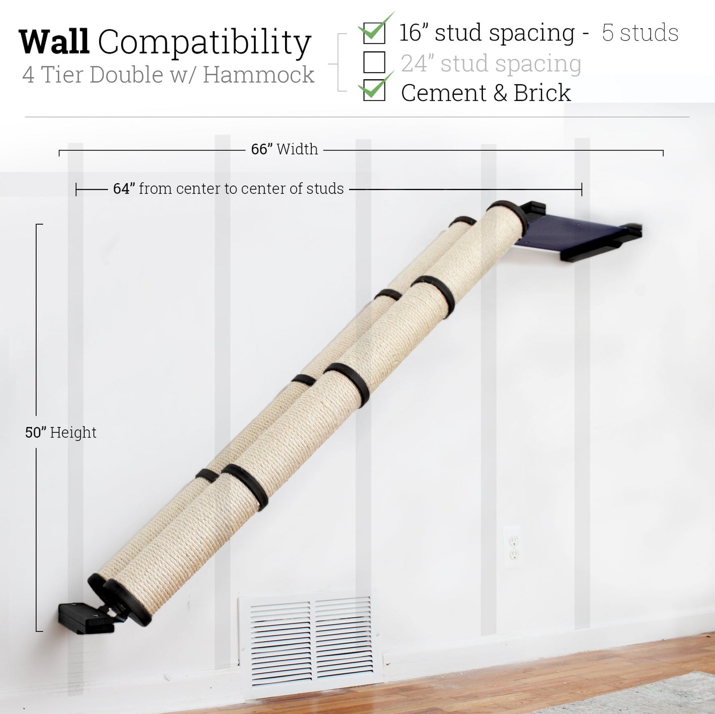 Slanted Cat Scratcher for Wall