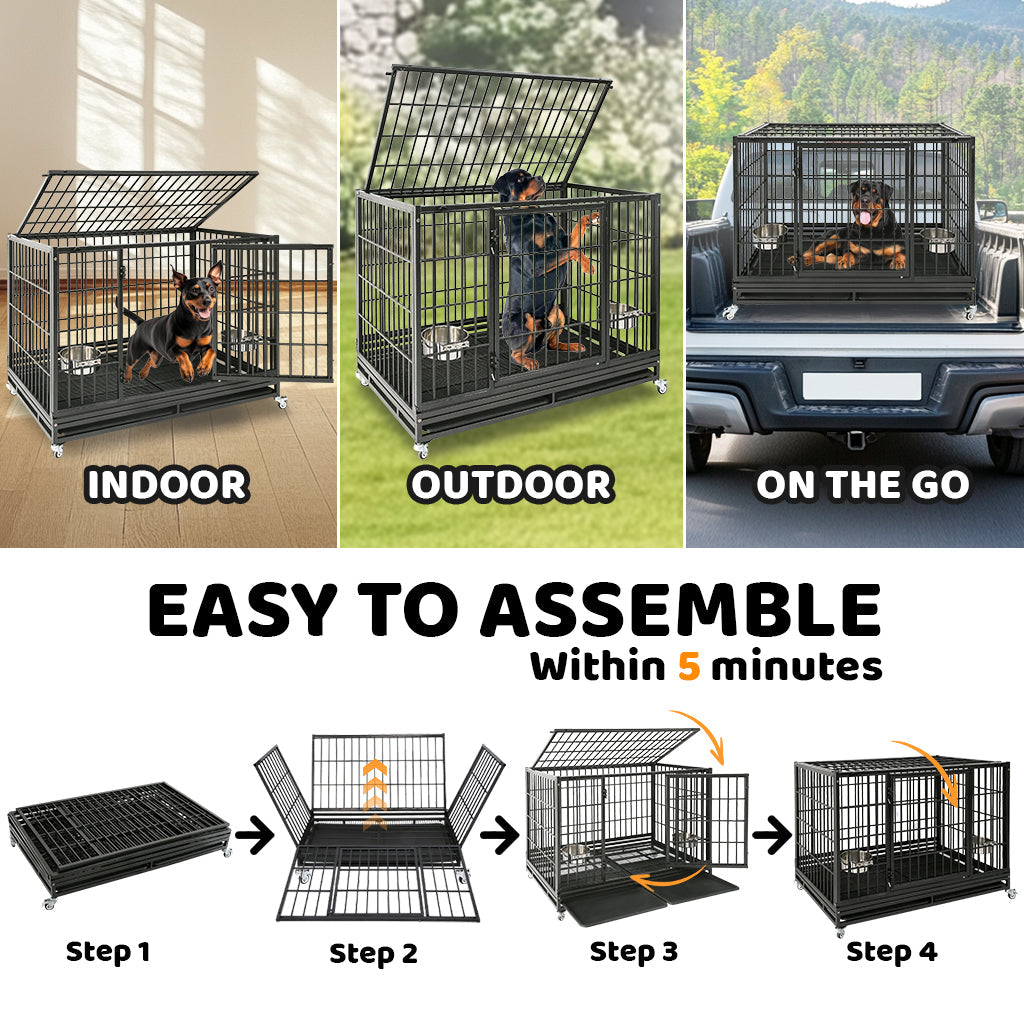 48" Heavy Duty Dog Cage for XL/XXL Dogs 481D