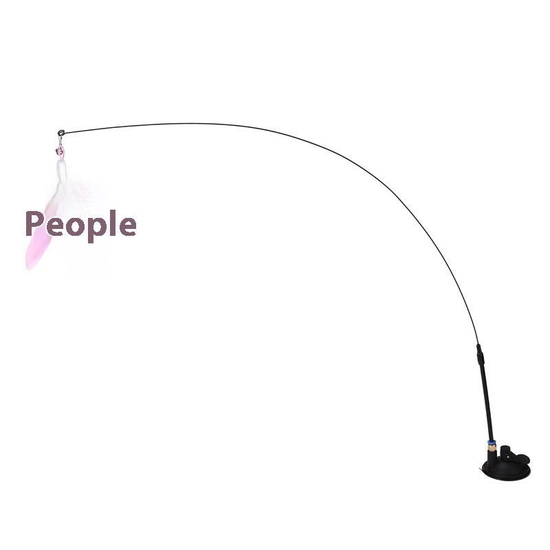 Cat Teaser With Bell Long Brush Holder Suction Cup