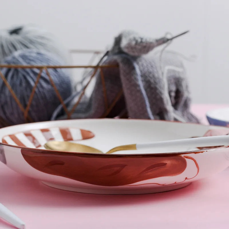 Creative Japanese Style Hand-painted Cartoon Cat Dinnerware