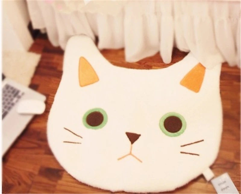 Bath Mat U Shaped White or Black Cat